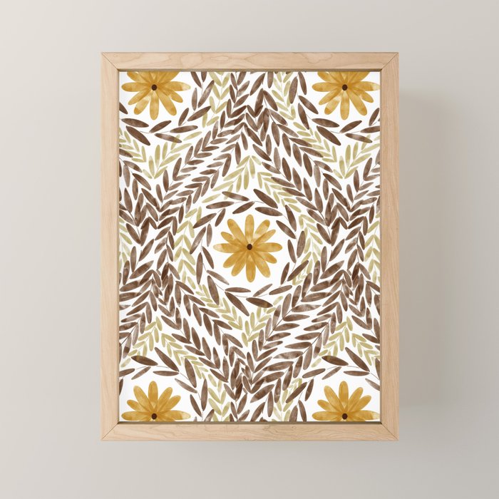 Golden Daisy Swirl Mini Art Print Gallery Image 1