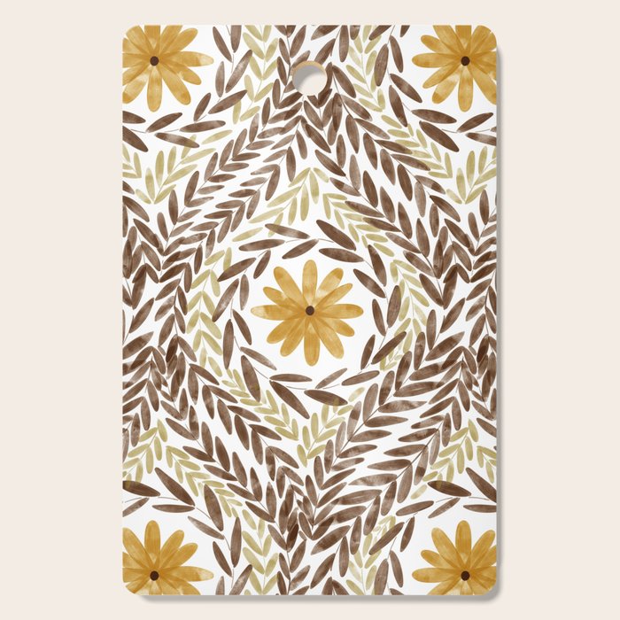 Golden Daisy Swirl Cutting Board Gallery Image 1