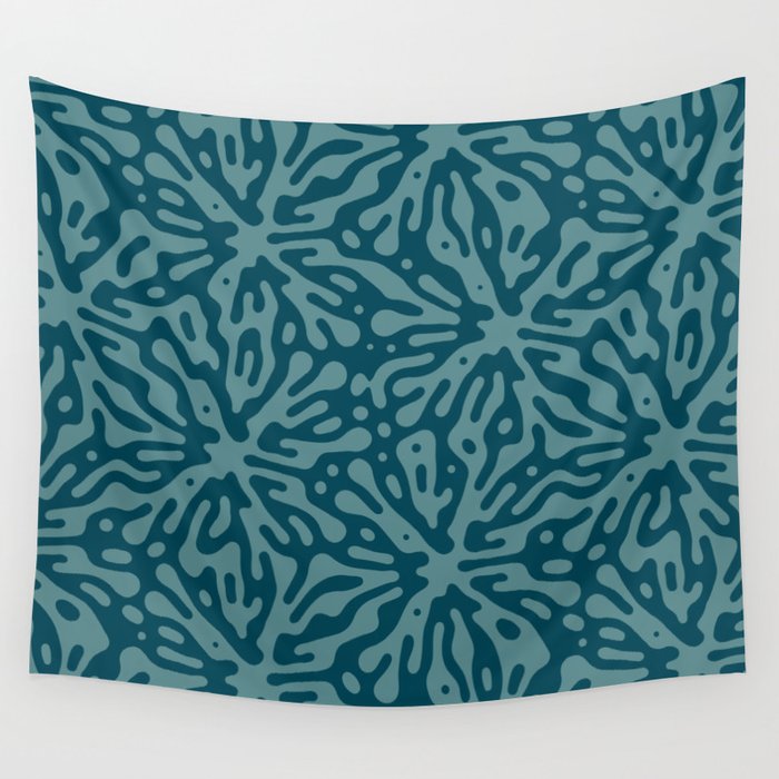 Organic Matter in Dark Teal Wall Tapestry Gallery Image 4
