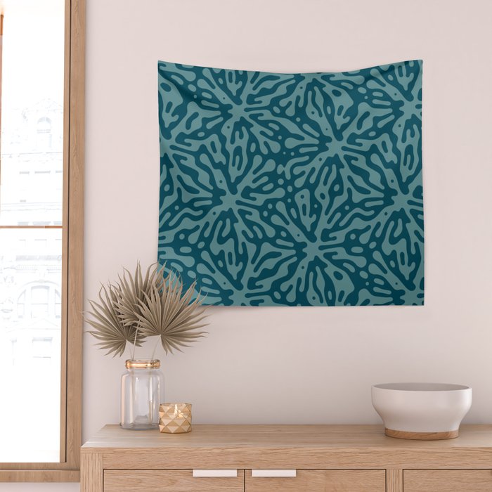 Organic Matter in Dark Teal Wall Tapestry Gallery Image 2