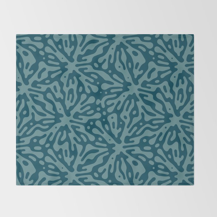 Organic Matter in Dark Teal Throw Blanket Gallery Image 2