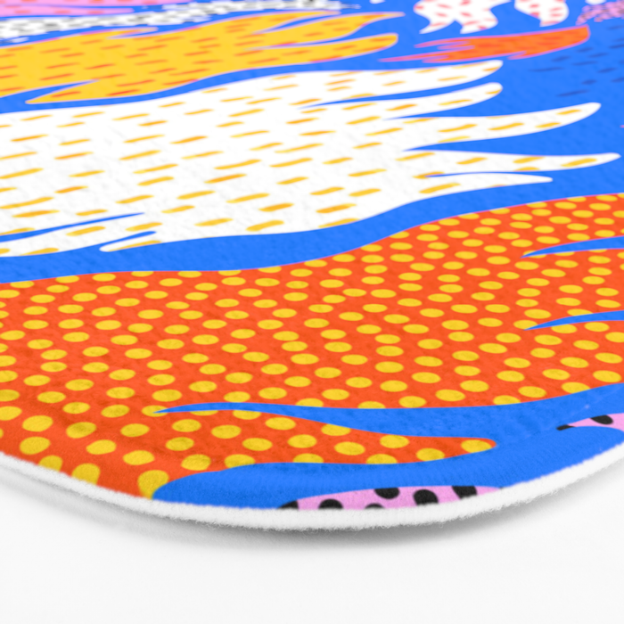 Abstract hand drawn shapes doodle pattern Bath Mat Gallery Image 3
