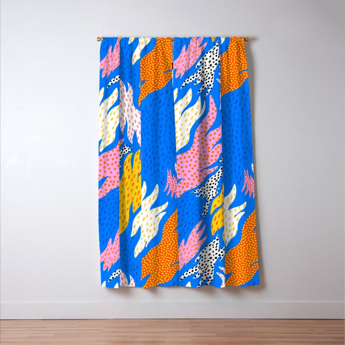 Abstract hand drawn shapes doodle pattern Window Curtain Gallery Image 3