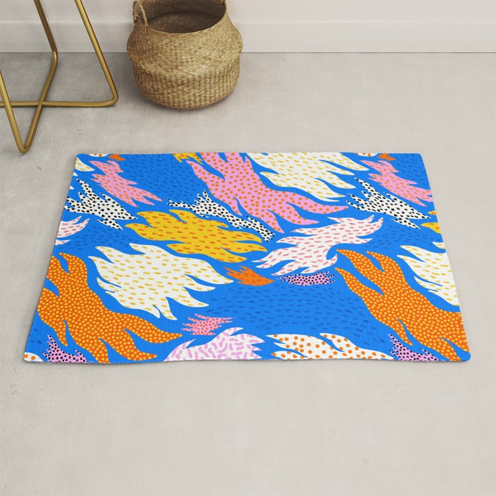 Abstract hand drawn shapes doodle pattern Rug Gallery Image 1
