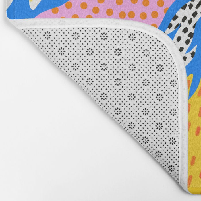 Abstract hand drawn shapes doodle pattern Bath Mat Gallery Image 2