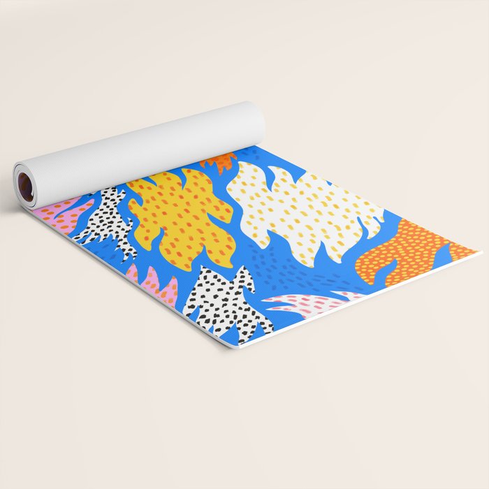 Abstract hand drawn shapes doodle pattern Yoga Mat Gallery Image 2