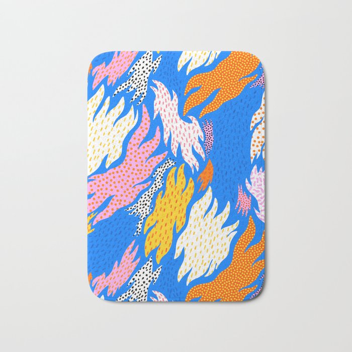 Abstract hand drawn shapes doodle pattern Bath Mat Gallery Image 1