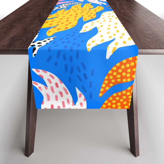 Abstract hand drawn shapes doodle pattern Table Runner Gallery Image 1