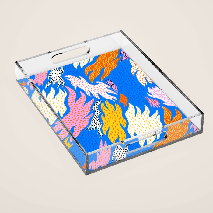 Abstract hand drawn shapes doodle pattern Acrylic Tray Gallery Image 1
