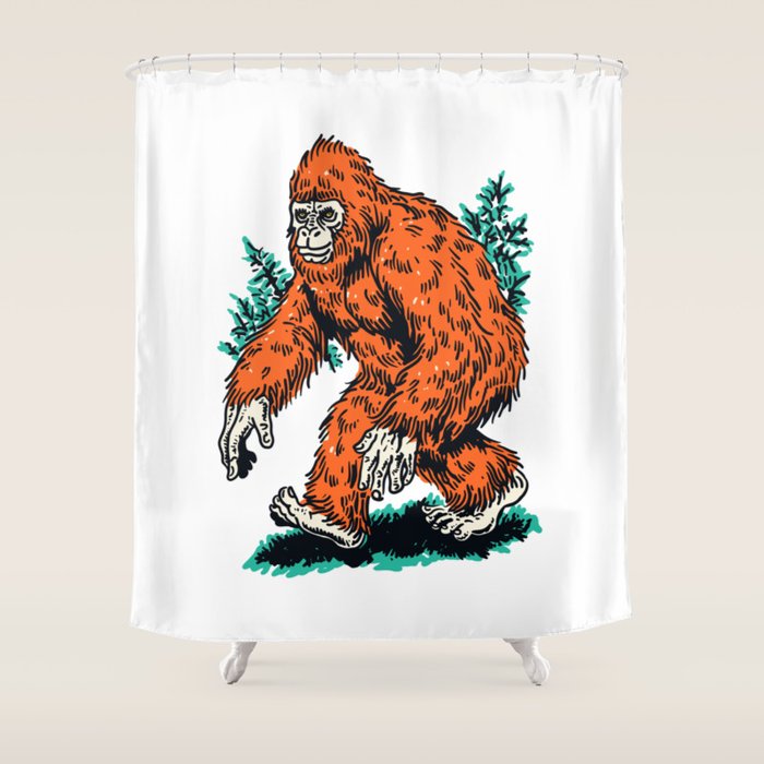 Bigfoot Forest Walker Cryptic Shower Curtain Gallery Image 1