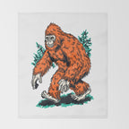 Bigfoot Forest Walker Cryptic Throw Blanket Gallery Image 2