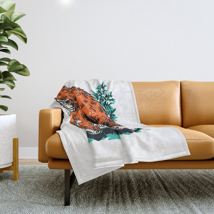 Bigfoot Forest Walker Cryptic Throw Blanket Gallery Image 1