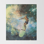 Cosmic Surfer Throw Blanket Gallery Image 2