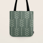 Arrow Lines Pattern in Forest Sage Green 2 Tote Bag Gallery Image 1