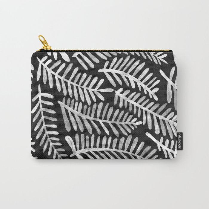 Modern Fronds - White on Black Palette Carry All Pouch Gallery Image 1