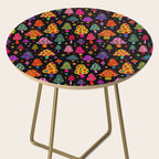 Smiley Mushrooms Print in Black Side Table Gallery Image 2