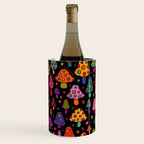 Smiley Mushrooms Print in Black Wine Chiller Gallery Image 2