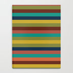 Joseph Stripes II Midcentury Modern Stripe Pattern in Mid Mod Mustard, Olive, Turquoise Teal, Orange Notebook Gallery Image 4