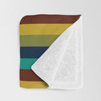 Joseph Stripes II Midcentury Modern Stripe Pattern in Mid Mod Mustard, Olive, Turquoise Teal, Orange Throw Blanket Gallery Image 3