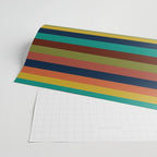 Joseph Stripes II Midcentury Modern Stripe Pattern in Mid Mod Mustard, Olive, Turquoise Teal, Orange Wrapping Paper Gallery Image 2