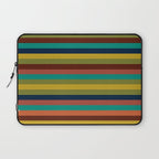 Joseph Stripes II Midcentury Modern Stripe Pattern in Mid Mod Mustard, Olive, Turquoise Teal, Orange Laptop Sleeve Gallery Image 1