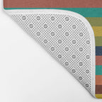 Joseph Stripes II Midcentury Modern Stripe Pattern in Mid Mod Mustard, Olive, Turquoise Teal, Orange Bath Mat Gallery Image 2