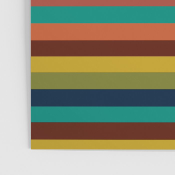 Joseph Stripes II Midcentury Modern Stripe Pattern in Mid Mod Mustard, Olive, Turquoise Teal, Orange Poster Gallery Image 3
