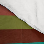 Joseph Stripes II Midcentury Modern Stripe Pattern in Mid Mod Mustard, Olive, Turquoise Teal, Orange Comforter Gallery Image 4