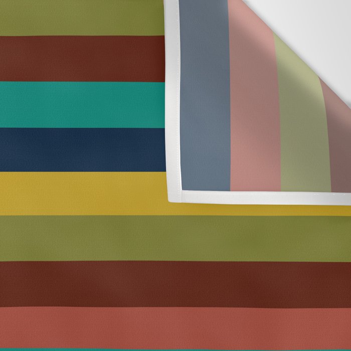 Joseph Stripes II Midcentury Modern Stripe Pattern in Mid Mod Mustard, Olive, Turquoise Teal, Orange Wall Tapestry Gallery Image 3