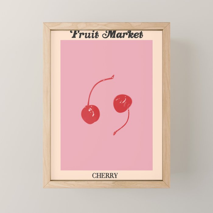 fruit market / cherry Mini Art Print Gallery Image 1