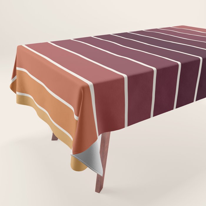 Gradient Arch III Warm Sunset Mid Century Modern Rainbow Tablecloth Gallery Image 1