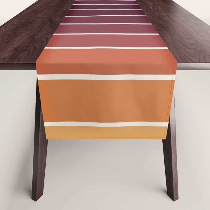 Gradient Arch III Warm Sunset Mid Century Modern Rainbow Table Runner Gallery Image 1