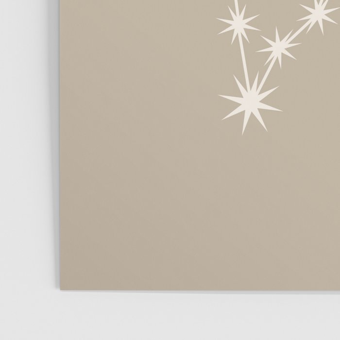 Pisces Zodiac Star Constellation Line Art Beige Poster Gallery Image 3