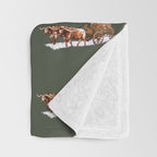 Christmas at the Ranch - Green Throw Blanket Gallery Image 3