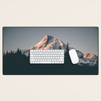 First Light on Mount Hood Desk Mat Gallery Image 1