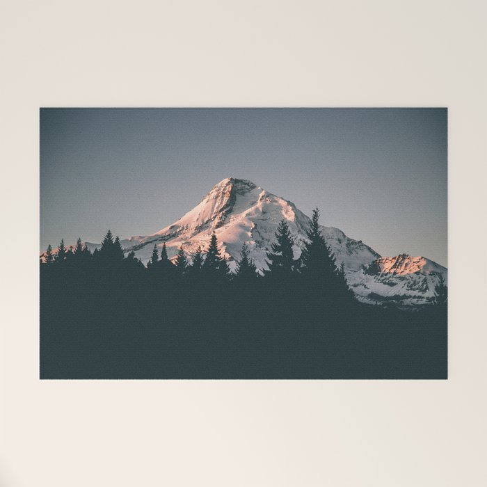 First Light on Mount Hood Welcome Mat Gallery Image 1