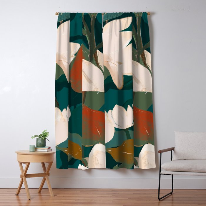 Abstract Art Garden Flowers Window Curtain Gallery Image 1