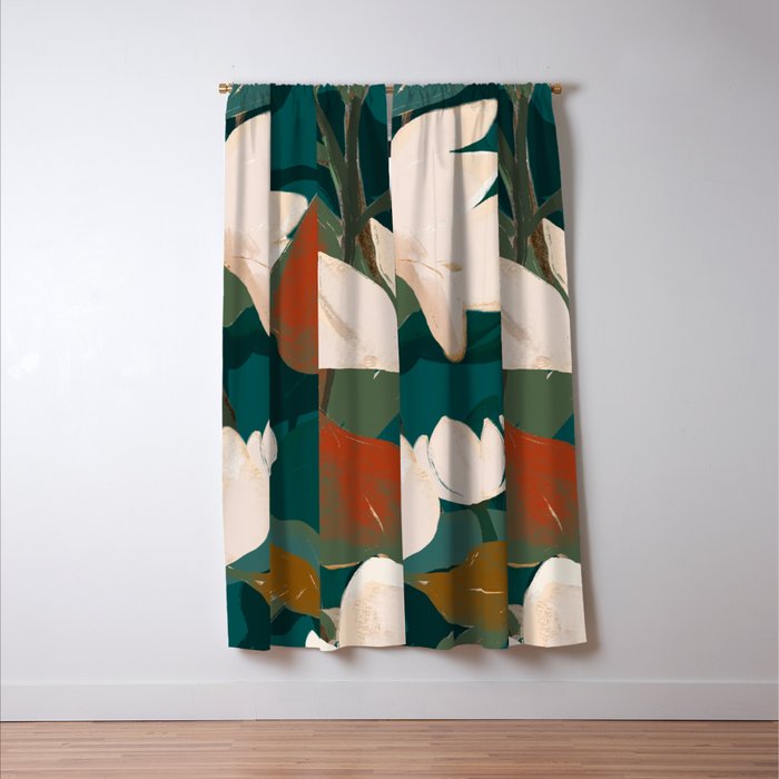 Abstract Art Garden Flowers Window Curtain Gallery Image 3