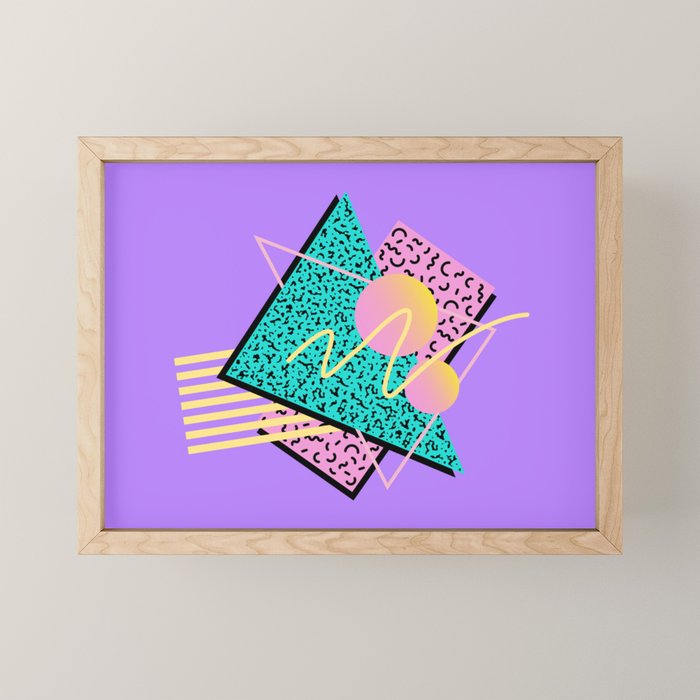 Memphis pattern 116 - 80s / 90s Retro Mini Art Print Gallery Image 1