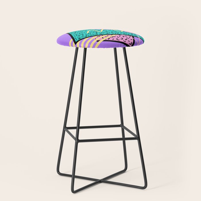 Memphis pattern 116 - 80s / 90s Retro Stool Gallery Image 1