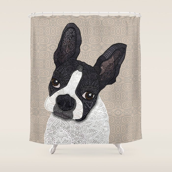 Boston Terrier 2015 Shower Curtain Gallery Image 1
