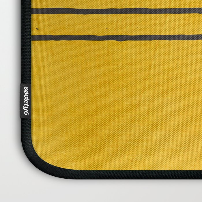 Minimalist Bright Yellow Black Horizontal Lines Laptop Sleeve Gallery Image 3