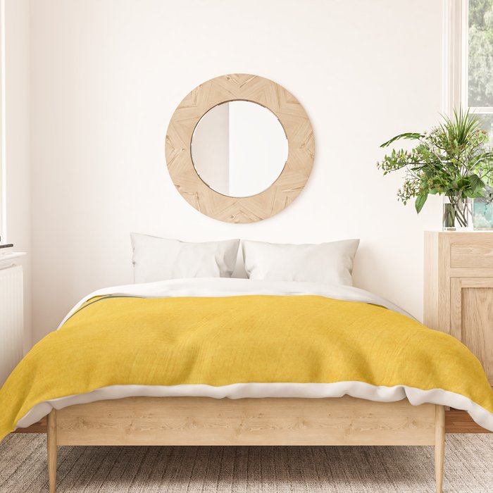 Minimalist Bright Yellow Black Horizontal Lines Duvet Cover Gallery Image 3