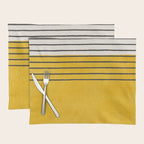 Minimalist Bright Yellow Black Horizontal Lines Placemat Gallery Image 1