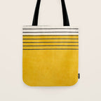 Minimalist Bright Yellow Black Horizontal Lines Tote Bag Gallery Image 1