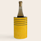 Minimalist Bright Yellow Black Horizontal Lines Wine Chiller Gallery Image 1