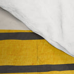 Minimalist Bright Yellow Black Horizontal Lines Comforter Gallery Image 4
