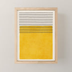 Minimalist Bright Yellow Black Horizontal Lines Mini Art Print Gallery Image 1