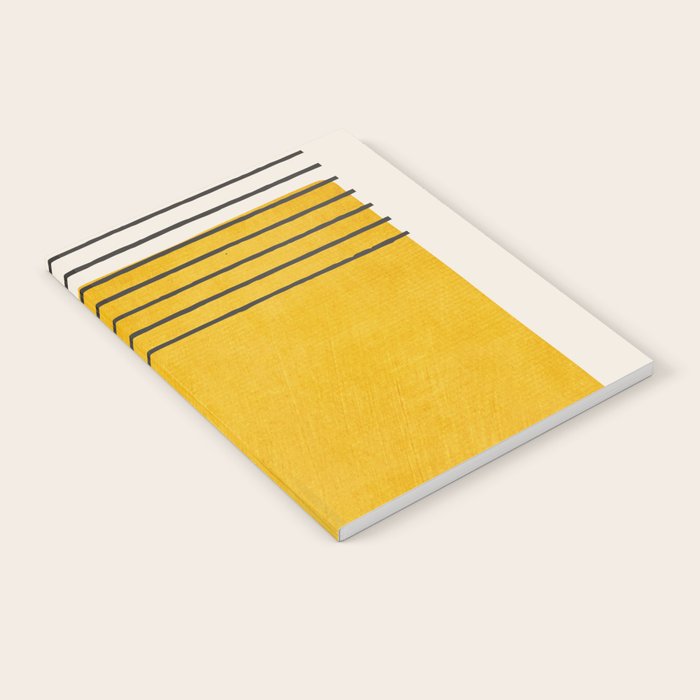Minimalist Bright Yellow Black Horizontal Lines Notebook Gallery Image 1