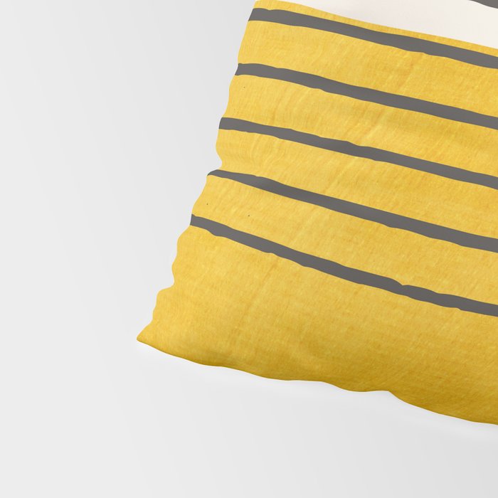 Minimalist Bright Yellow Black Horizontal Lines Pillow Sham Gallery Image 4